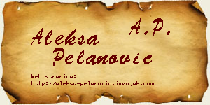 Aleksa Pelanović vizit kartica